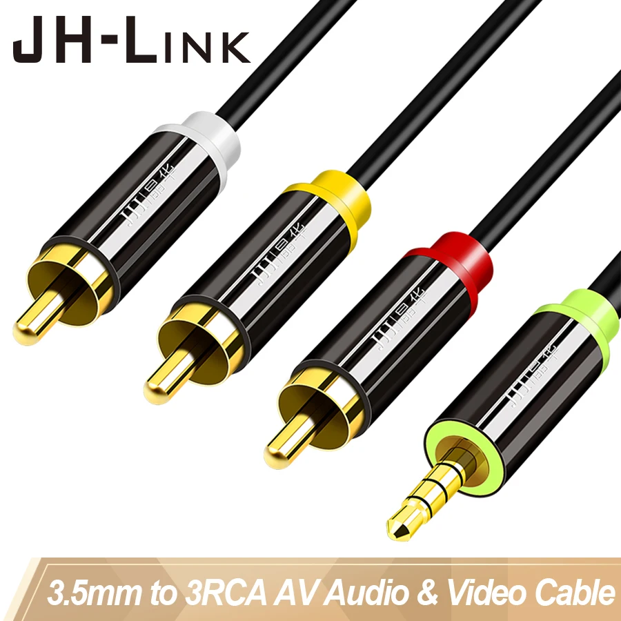 

JH-LINK RCA Cable 3.5mm TO 3RCA Audio AUX RCA Jack 3.5 Amplifiers Audio Home Theater Cable HiFi Stereo