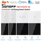 SONOFF T1T2T3T0 ЕСВеликобританияСША WiFi RF пульт дистанционного управления настенный светильник ель света панель настенный сенсорный светильник ель света работает с Google Home Alexa