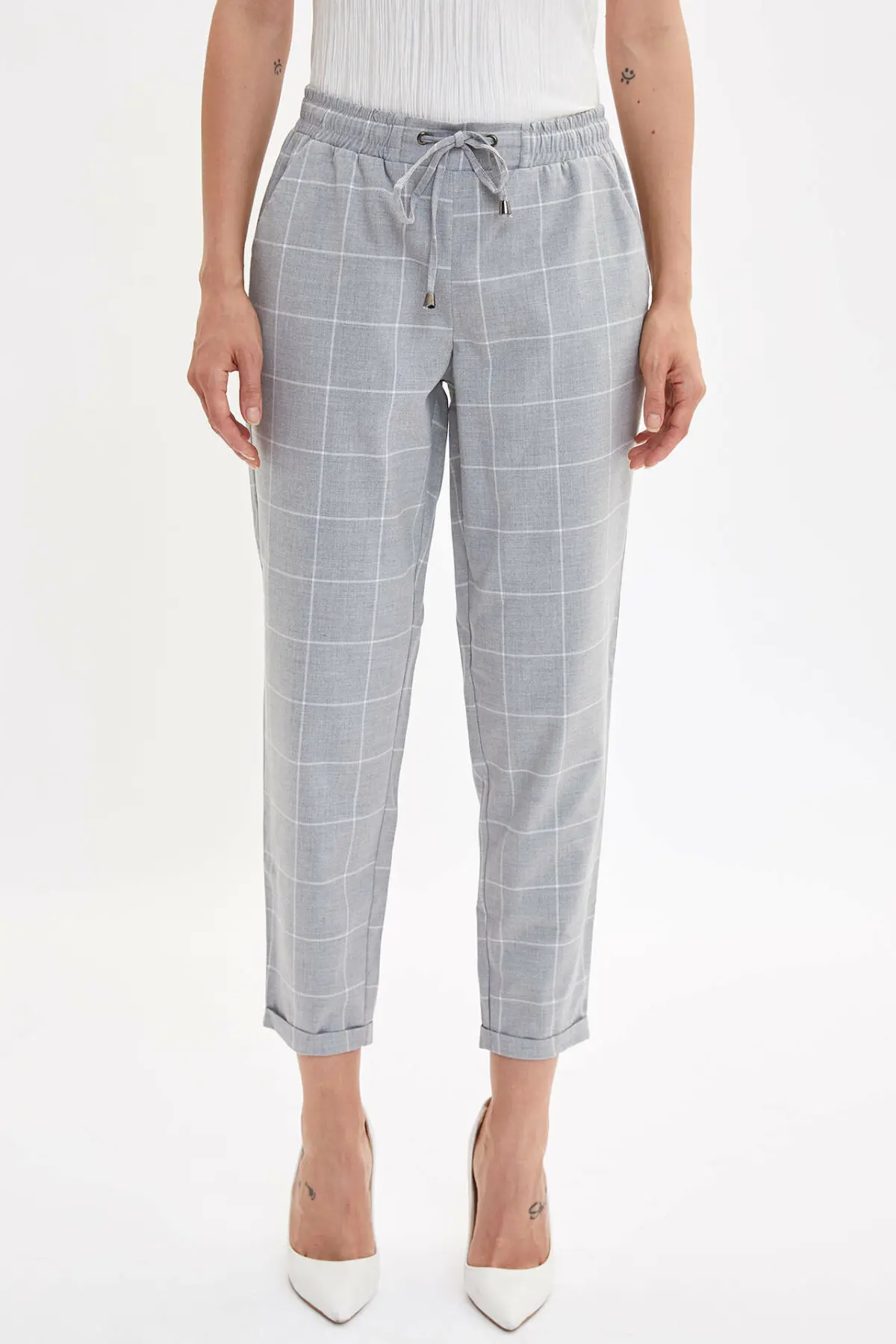 DeFacto Женские однотонные брюки с высокой талией Элегантные Формальные Брюки на