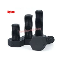 m3 m4 m5 m6 m8 m10 m12 black nylon external hex hexagon head cap set screws full thread plastic hexagon bolts din 933