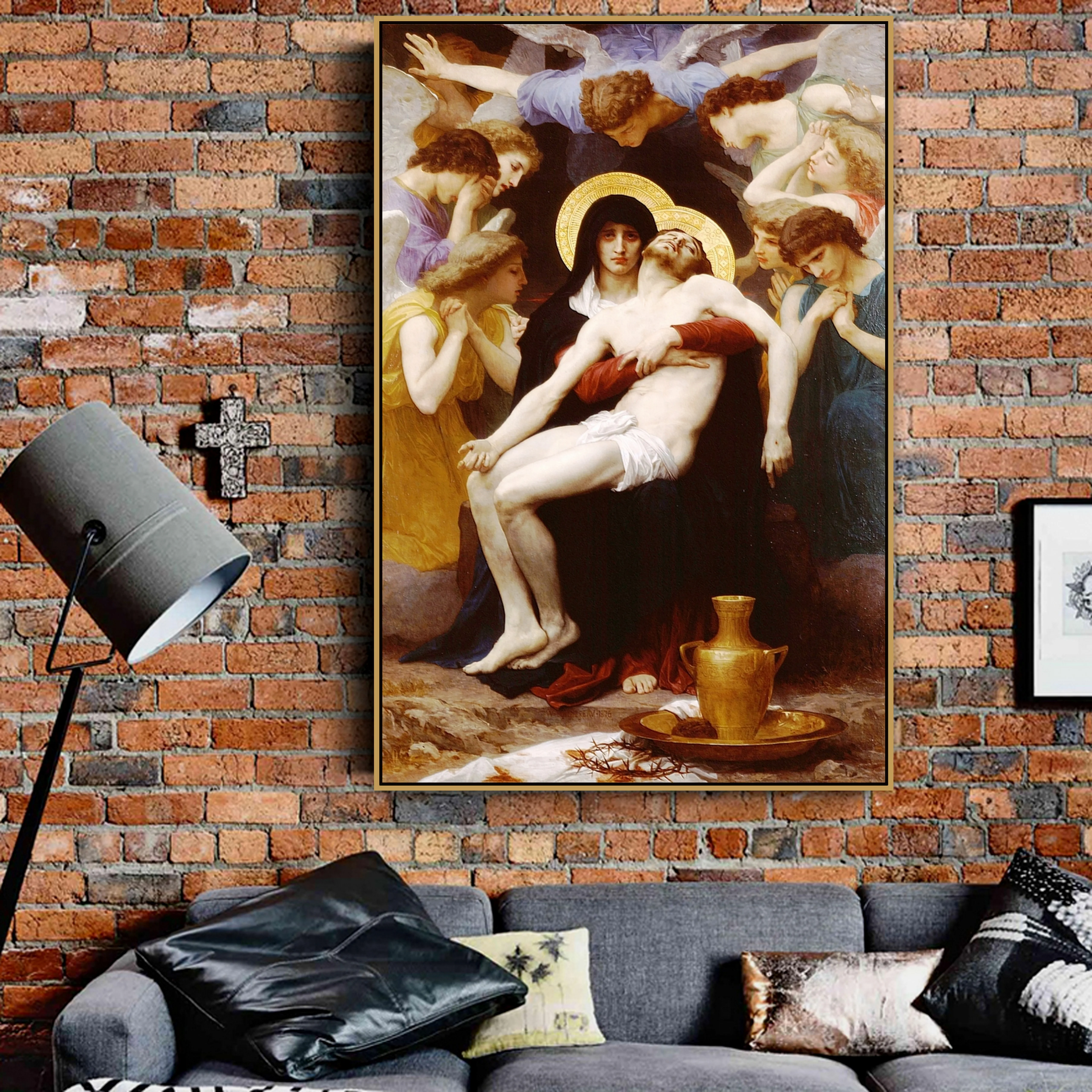 William Adolphe Bouguereau Old Famous Master Artist Pieta Canvas Painting Poster and Print for Living Room Decor Wall Art | Дом и сад
