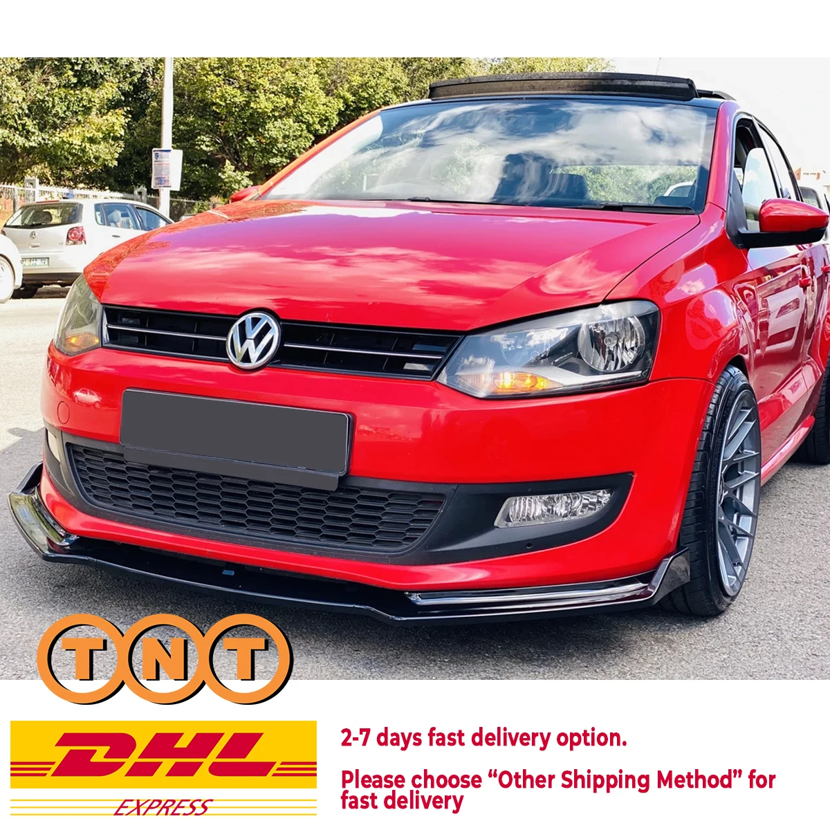 Для Volkswagen VW Polo 2009-2017 губа переднего бампера автомобиля 3 шт. черный разделитель