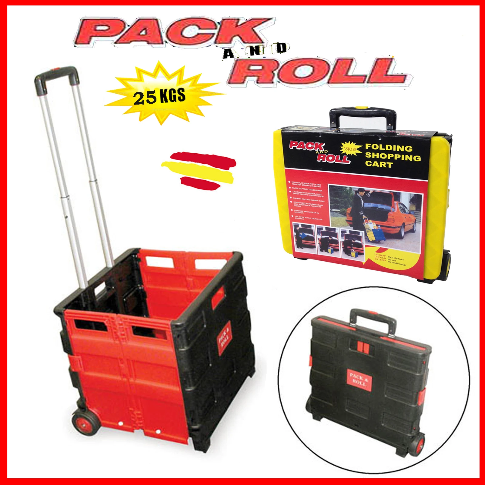 Складная тележка для путешествий покупок кемпинга до 25 кг | Дом и сад
