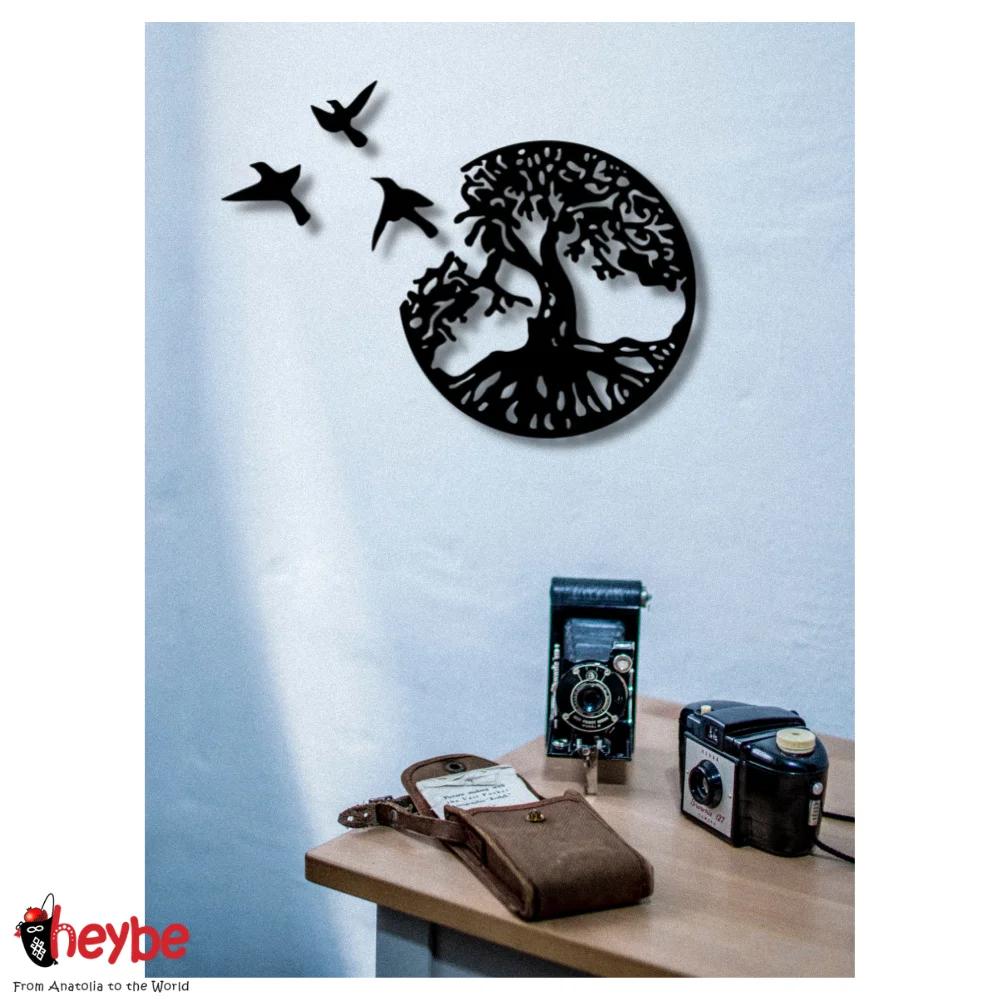 Дерево Жизни и Птицы Деревянный Декор Стен Живопись Природа Гостиная Спальня