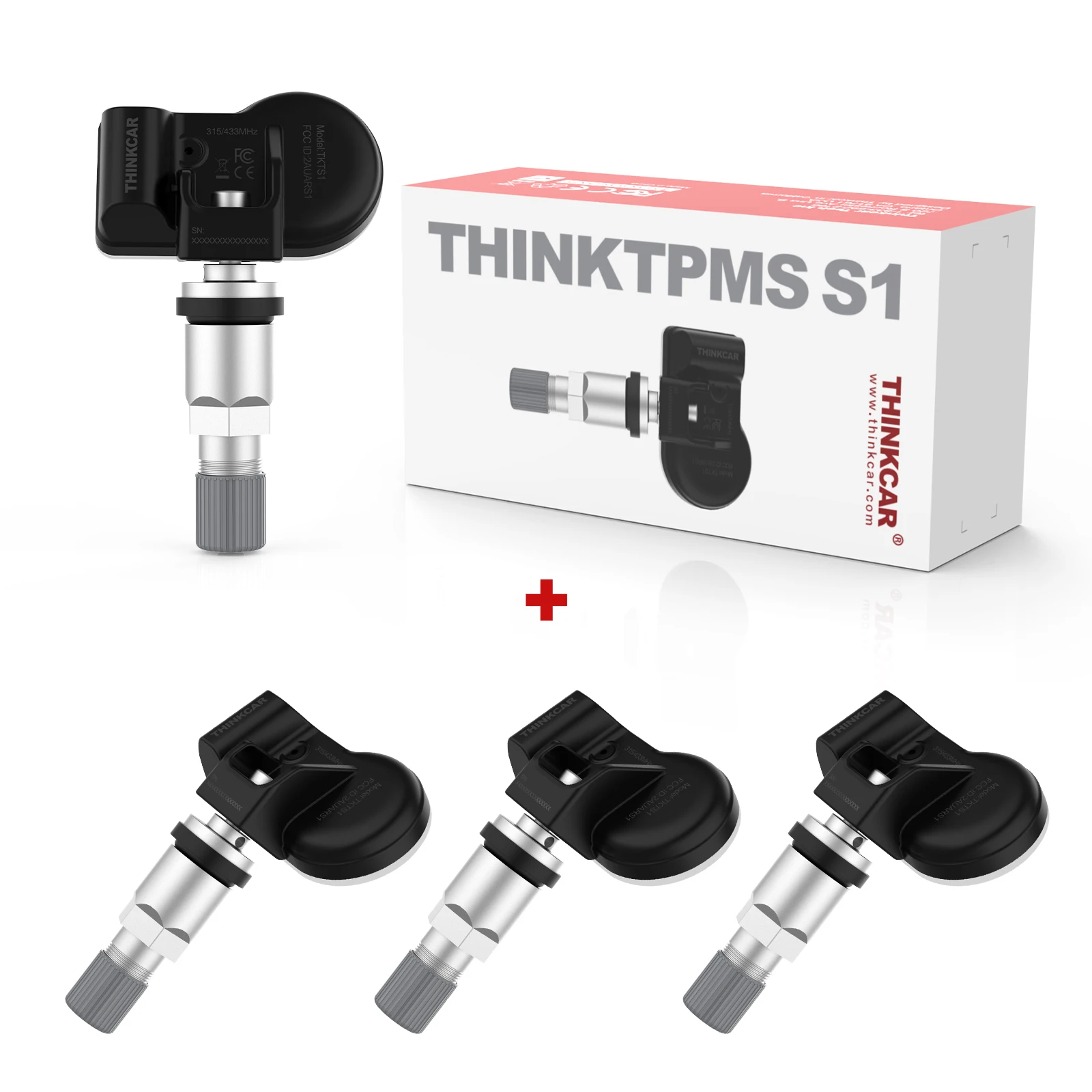 

THINKCAR TPMS S1 315MHz&433MHZ TPMS Sensor Replacement for OEM Sensors 100% Clone-able for All Cars Universal