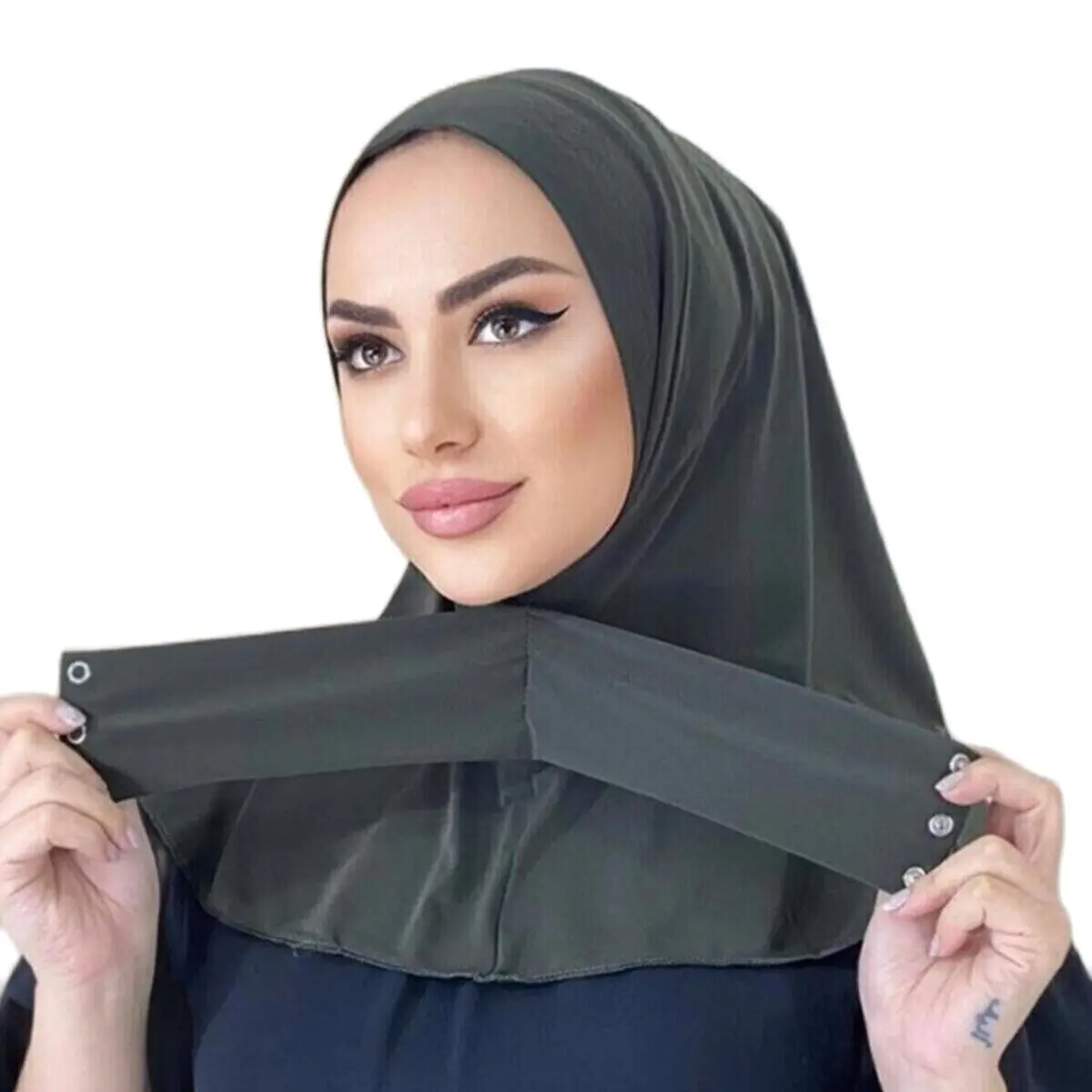 

Women's Hijab Snap Neck Tie Hijap Bonnet Pattern Scarf Shawl Daily Use Easy to Shape Practical Use Seasonal New Fashion Stylish