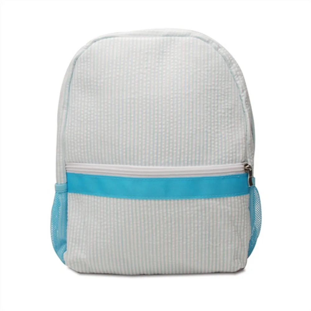 25pcs Lot Aqua Seersucker Toddler Backpack GA Warehouse High-quality Children School Bag in 4 Colors DOM111-187