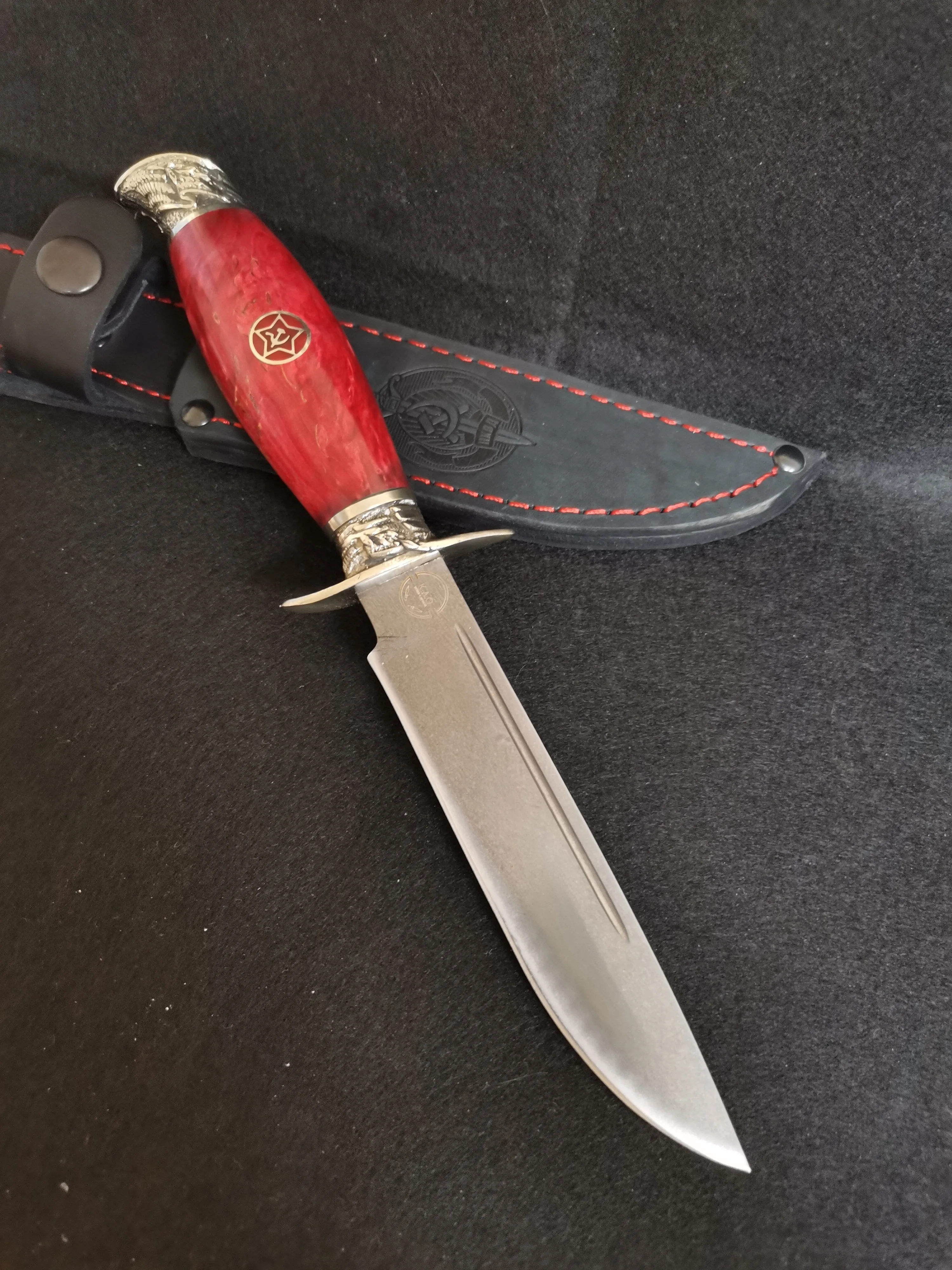 нож финка нквд советский из булата со звездами |