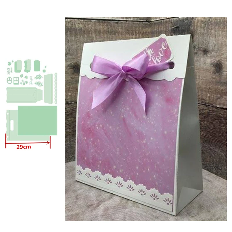 3D Large Ornate Gift Bag Die Set Metal Cutting Dies Stencils for DIY Scrapbooking Paper Card Craft Making Handbag New Cutter | Дом и сад