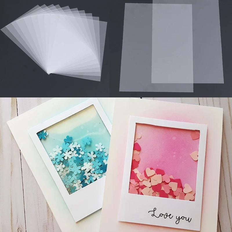 

50pcs/Lot PVC Plastic Sheet For DIY Scrapbooking Handmade Shaker Cards Album Photo Frame Decorative Crafts New 2019