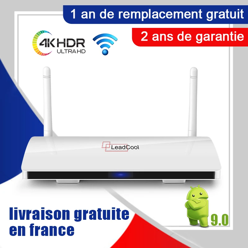 LEADCOOL IP TV Box 4K FHD 1080P Amlogic S905W Android 9 0 BOX Доставка из Франции Европы Leadcool Smart Set top box |