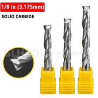 3 175mm 18 shank solid carbide 2 flute spiral router bit flat nose end mill cnc milling cutter for mdf plywood acrylic pvc wood