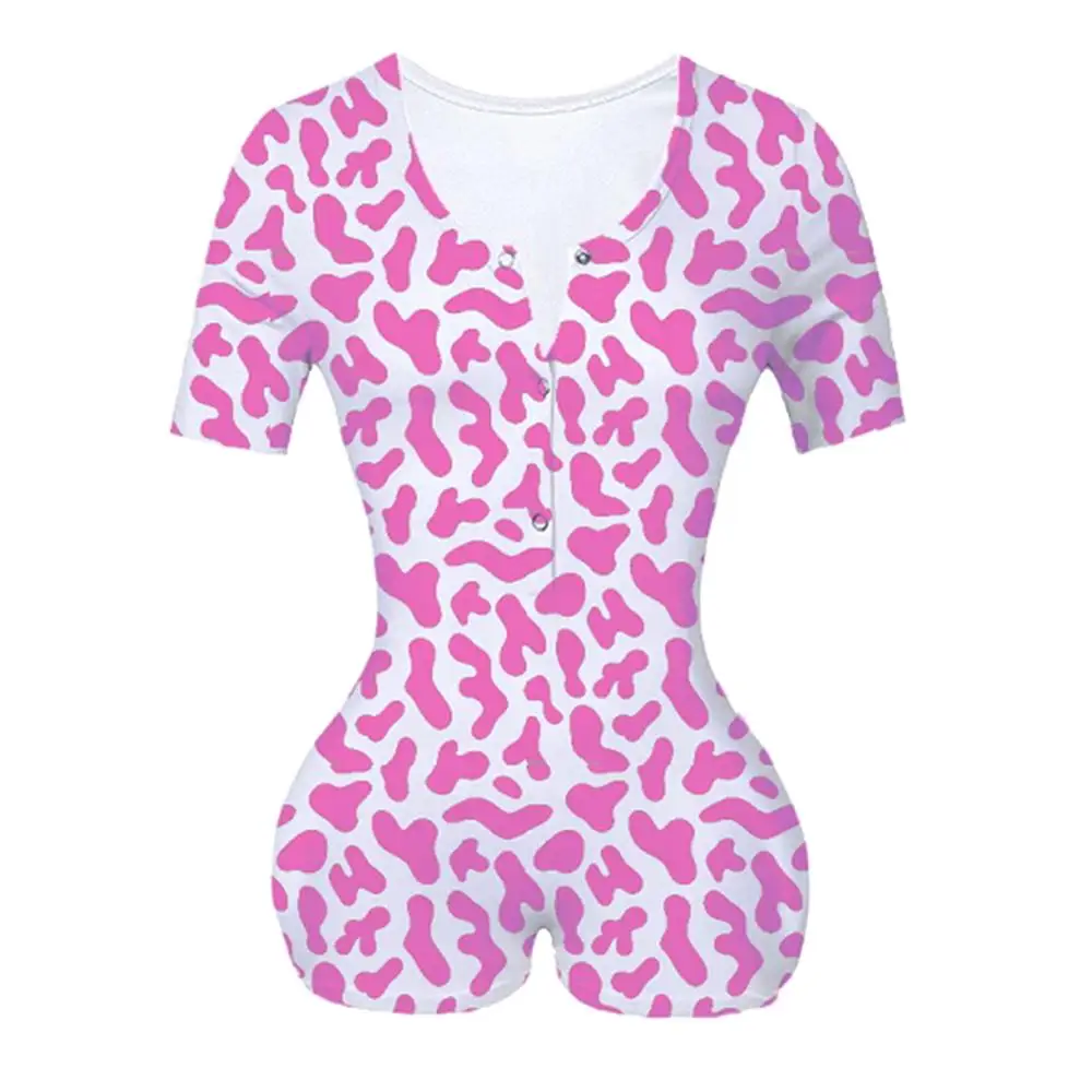 Сексуальный женский комбинезон с коротким рукавом глубоким V-образным вырезом