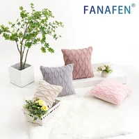 50x50cm soft fuzzy pillowcase plush faux fur decorative throw pillow covers rhombic pattern cushion covers case for sofa bedroom