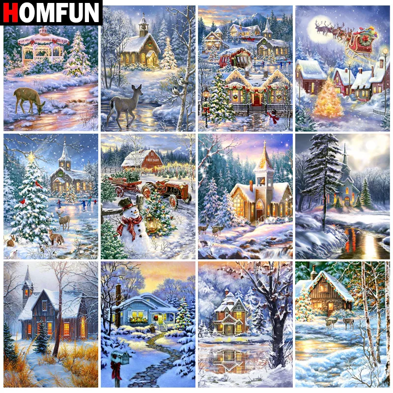 

Алмазная живопись HOMFUN, полноразмерная/круглая Алмазная вышивка с узором «животное, собака», 5D Стразы