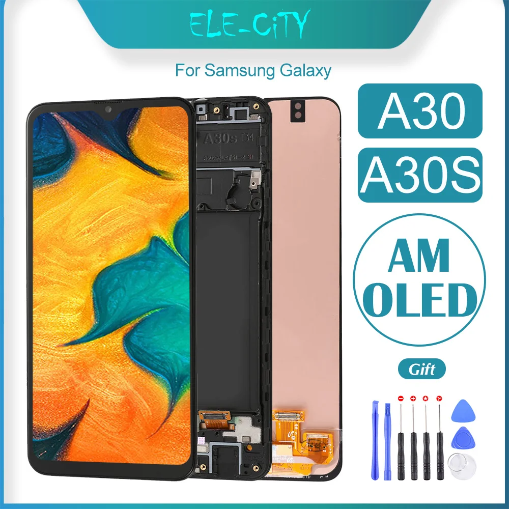 

OEM 6.4" For Samsung Galaxy A30 A30s A305F A307F OLED LCD Touch Screen Display With Frame Assembly Replacement With Tools