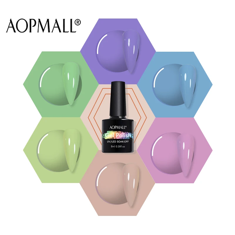 

Искусственный Гель-лак для ногтей серии Macaron, 6 цветов, удаляемый замачиванием, Полупостоянный Гель-лак для УФ-лампы, подарок для женщин