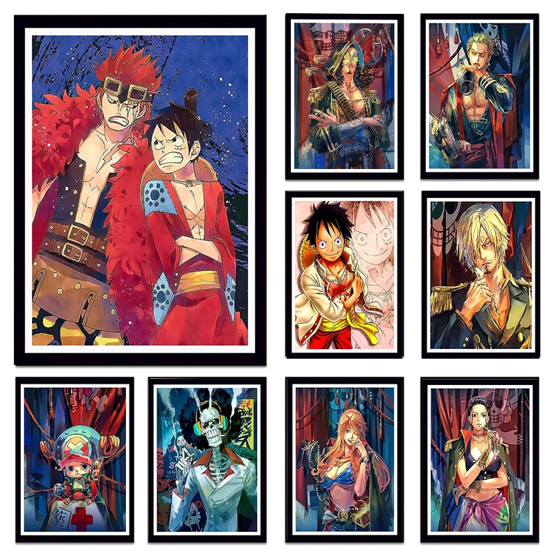 

One Piece Anime Posters And Prints For Kids Bedroom Classic Comics Characters Luffy Zoro Canvas Painting Wall Art Home Decor