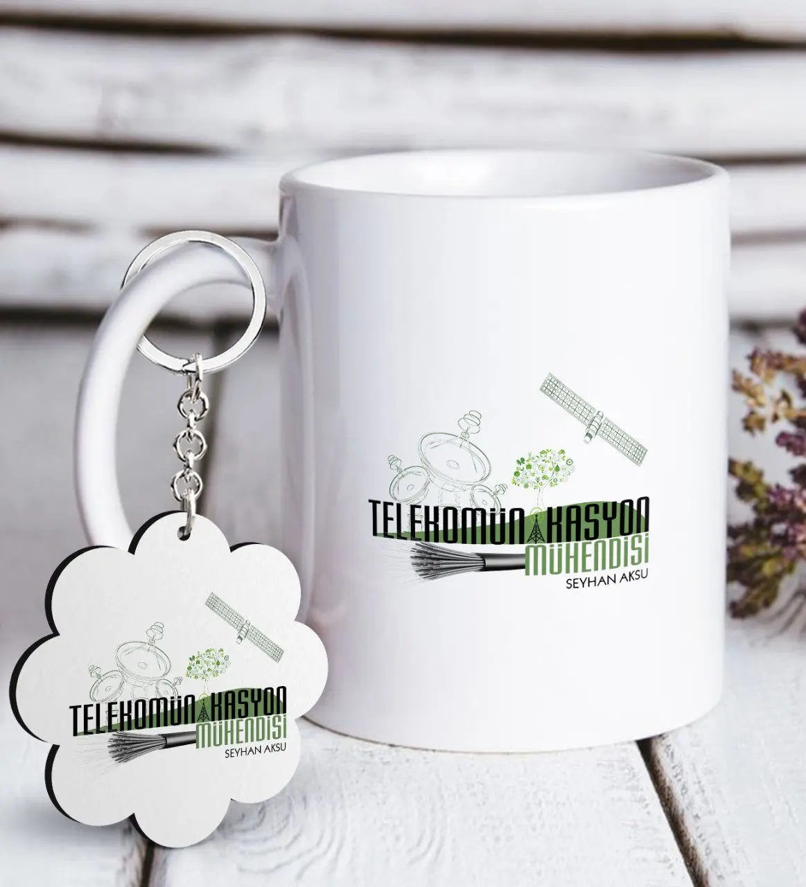 

Personalized Professional Telecommunications Engineer White Mug and Keychain Gift Set