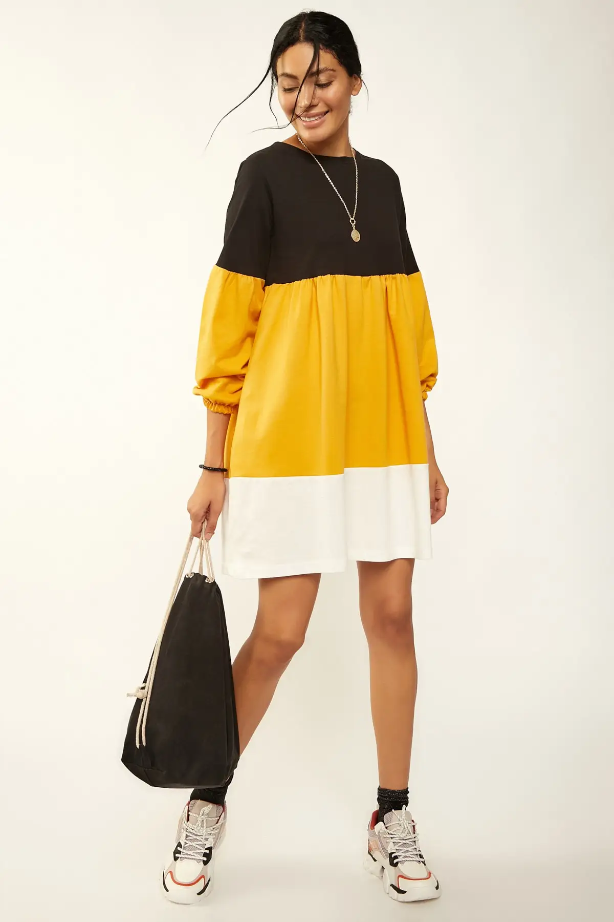 Счастья ist. Женский горчичный блок платье 2863 DD00151|Женские платья| |