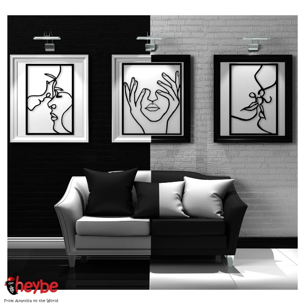 Деревянный лицом к лицу и мыслящая женщина Преимущество Пакет Настенный декор