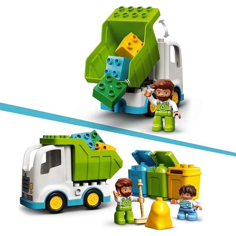 LEGO DUPLO оригинальный Новинка 10945 мусоровоз и переработка для 1 5-2 лет подарок детей