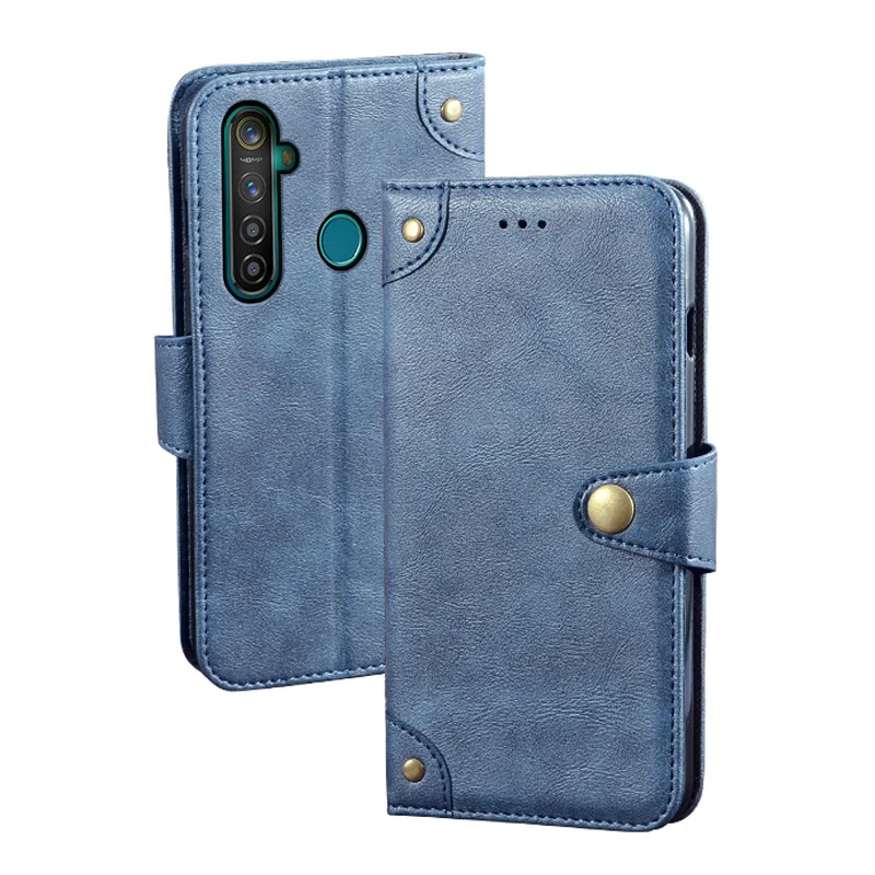 Чехол книжка для смартфона OPPO Realme 5 кожаный чехол накладка ударопрочный