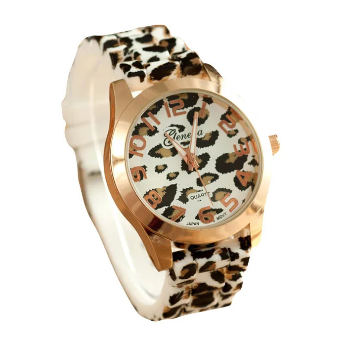 reloj mujer Silicone Womon Watches Round Fashion Woman Quartz Watch New Casual Leopard bayan kol saati | Наручные часы