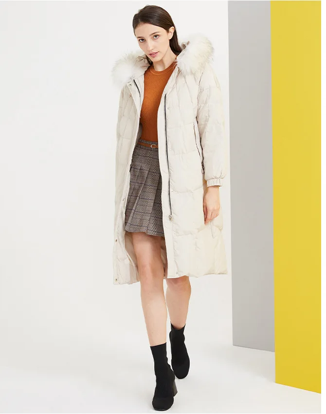 Obrix зимняя женская куртка с наполнителем из утиного пуха теплая меховая