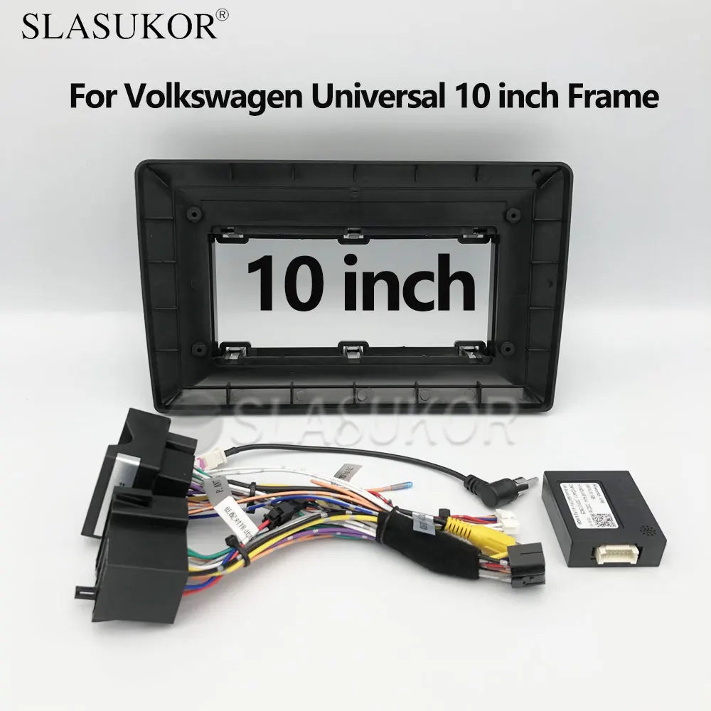 

10 INCH Fascia fit For Volkswagen VW Universal Frame Installation Trim Kit Frame Android Radio Dask Kit Fascias Canbus Cable