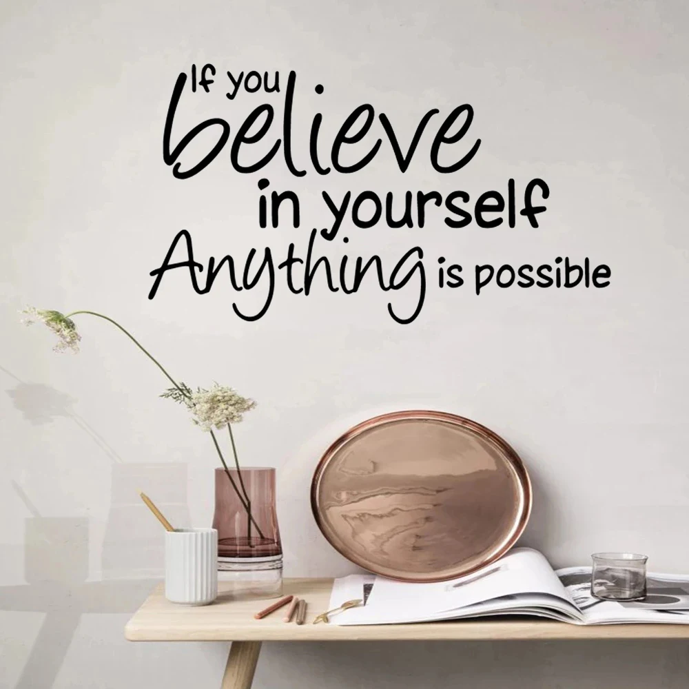 

Wall Stickers If You Believe In Yourself Quotes Decals Vinyl Poster For Office Kids Bedroom Livingroom Decoration Murals HJ0709