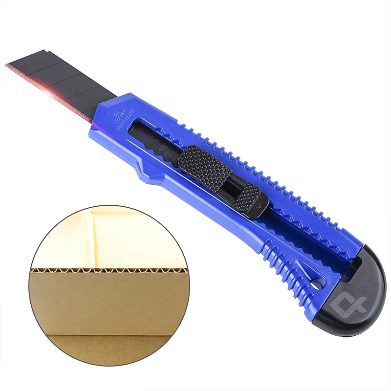 

QHTITEC Utility Knife 160mm Multi Purpose Knife Sharp Blades Snap Off Retractable Paper Box Cutter Screw Locking Blade Non-Slip