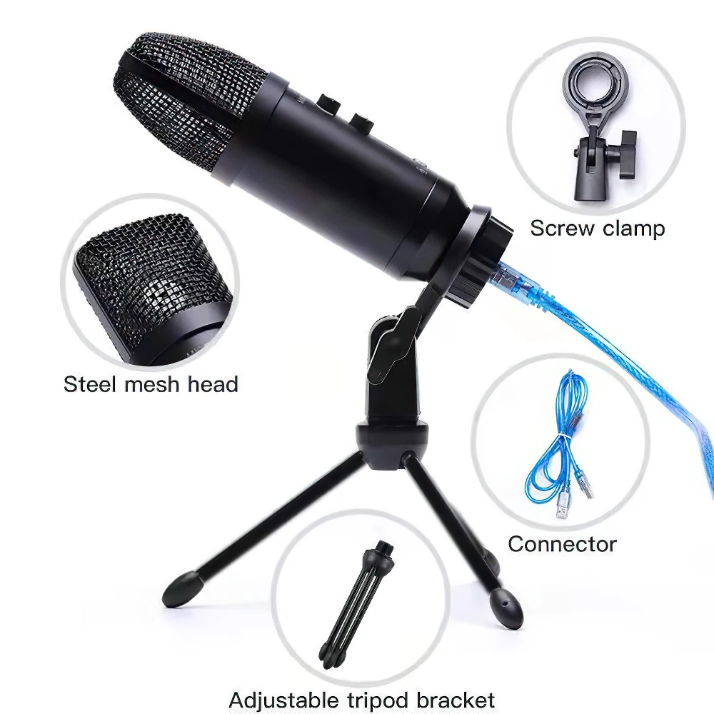 

Конденсаторный микрофон в форме сердца с подставкой или микрофоном для записи вокала, микрофон для компьютерной конференции, караоке