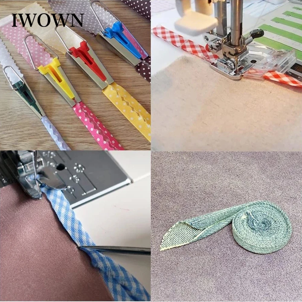 

4 Sizes Sewing Fabric Bias Tape Maker Kit Crafts Belt Maker Patchwork Sewing Tools for DIY Quilting Binding 6MM 12MM 18MM 25MM