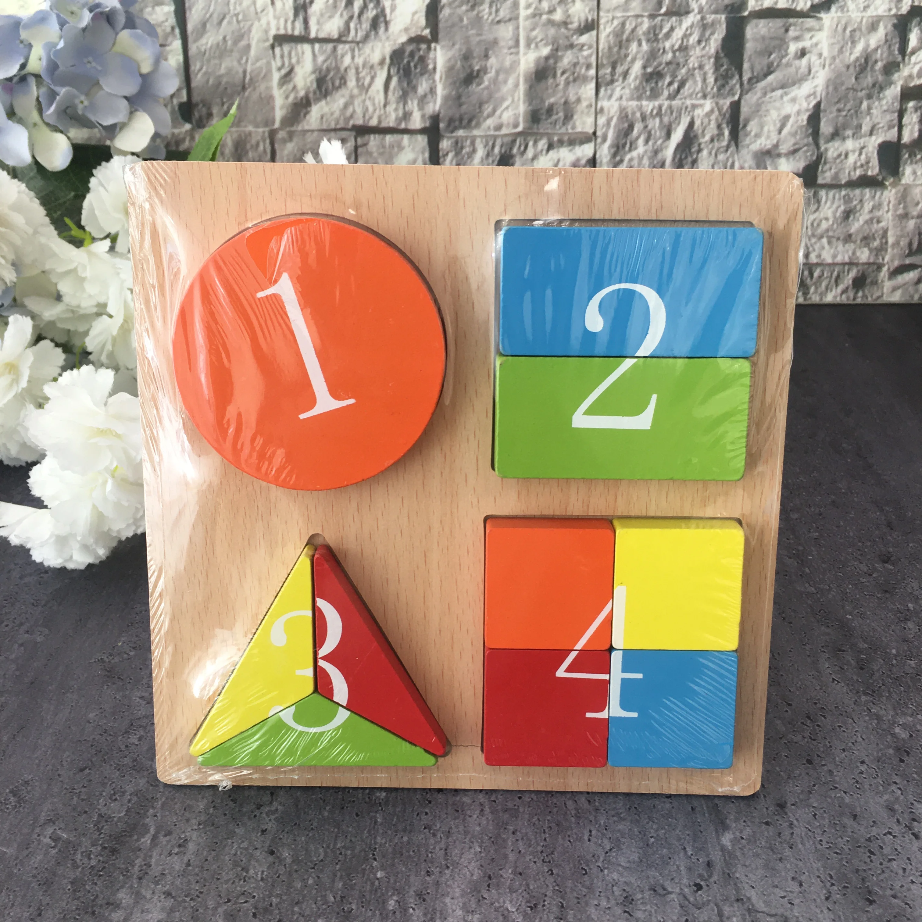 

Children Baby Educational Wood Puzzle Shape,Early Learning Toys,Imagination Enhancing Puzzle, Multicolor Number and Shape Puzzle