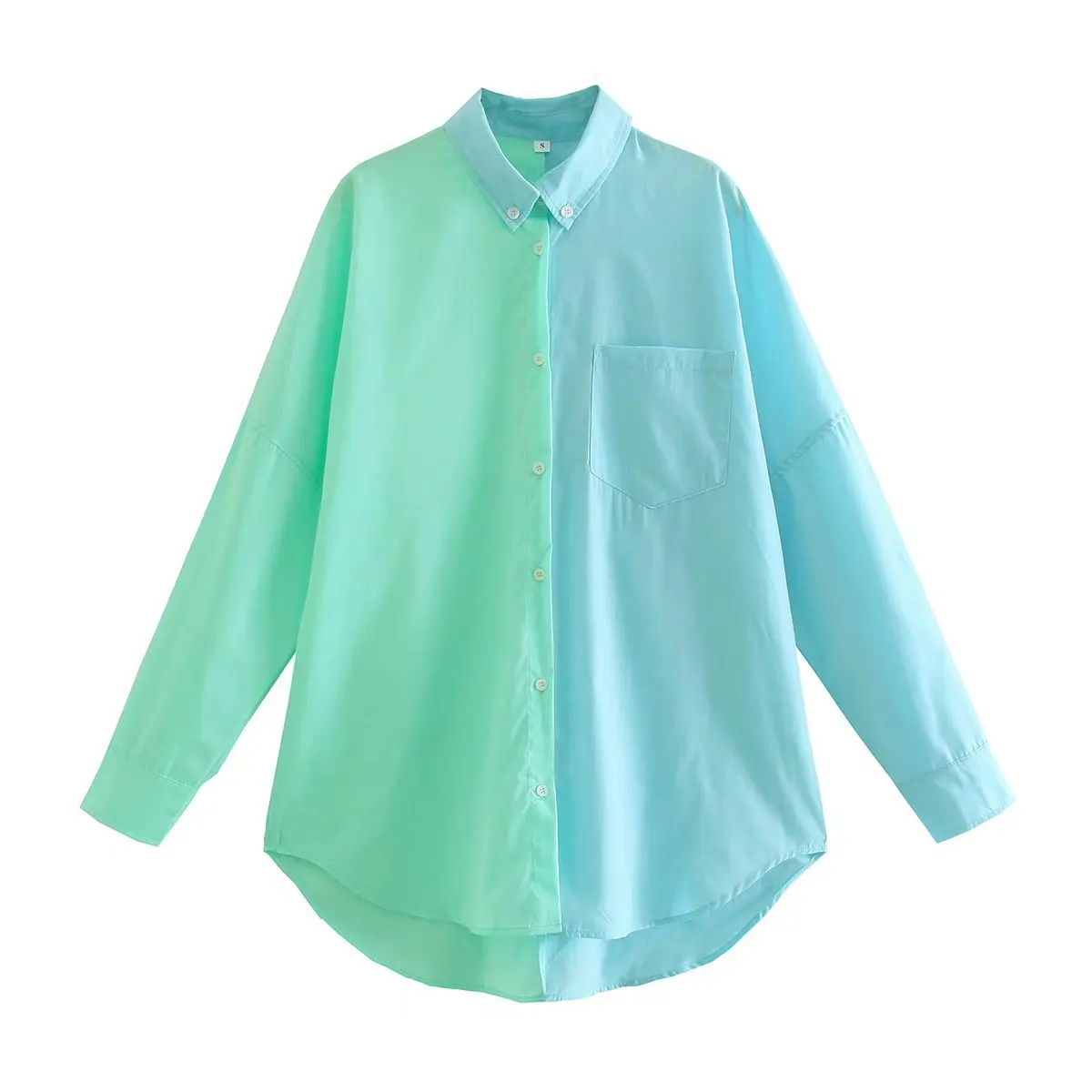 

UR HM ZA summer new women's Spring 2022 Tricolor Contrast Solid Blouse Top t shirt