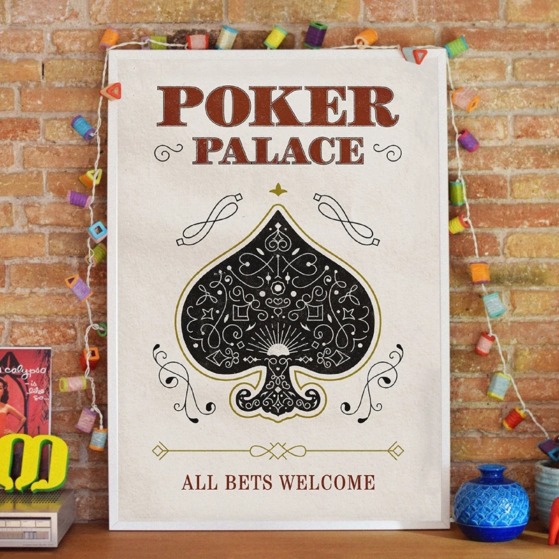 TOUSU старинный покерный постер со дворцом человек пещера стены искусства печать