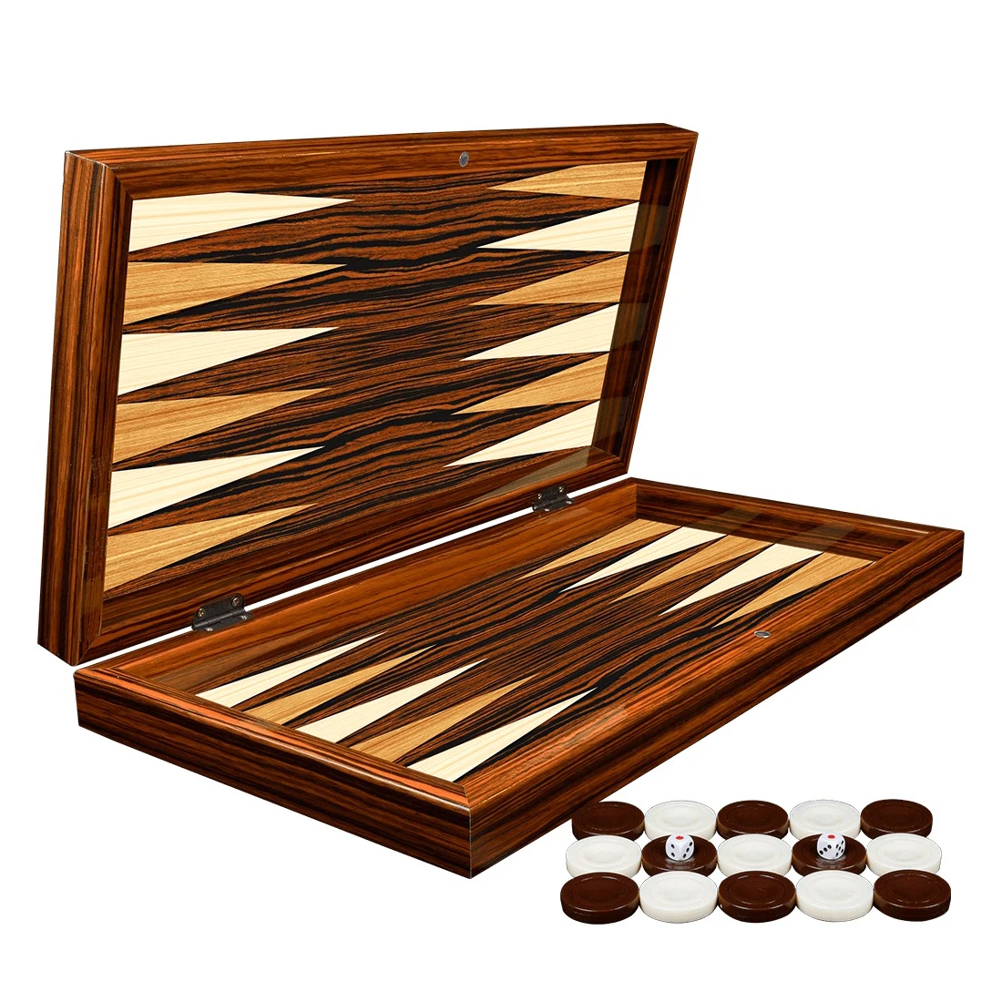 Premium Backgammon Board Set Family Games Wood With Chips Checkers Dices Stamp Entertainment Tiles For Adult Gift