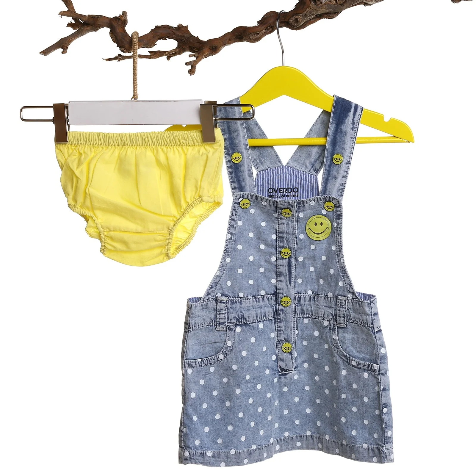 Джинсовое платье комбинезон со смайликом для маленьких девочек ebek Overdo| |