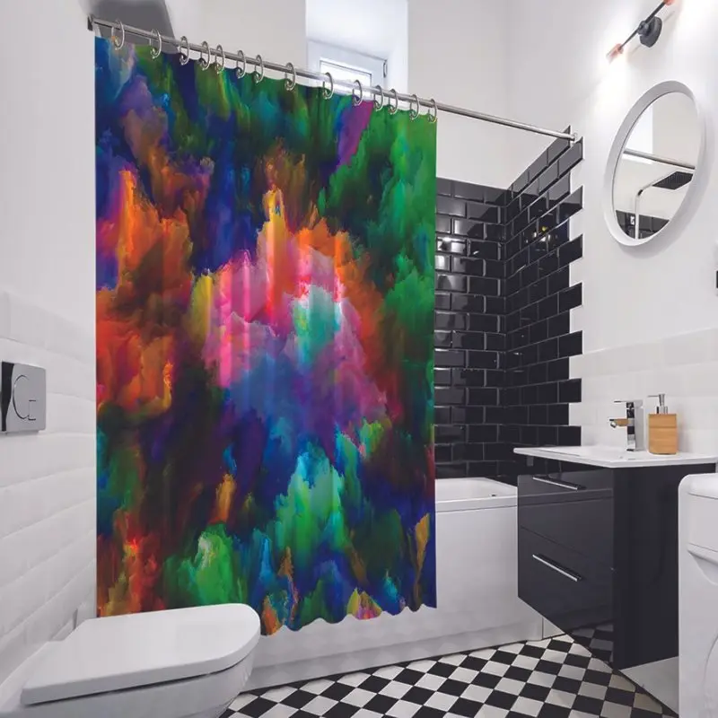 Занавеска для душа креативное абстрактное искусство деревья лес Горный пейзаж