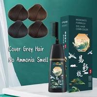 herbal natural plant conditioning hair dye black shampoo with comb fast dye white grey hair removal dye coloring black hair