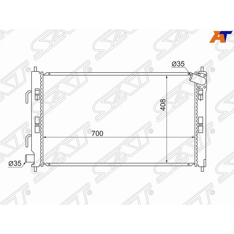 Радиатор охлаждения для Mitsubishi Outlander XL 2006-2009 SAT MC0001-CY, Митсубиси Аутлендер Радиаторы охлаждения Запчасти Mitsu (art.: 3920bbcffac41) - 3920bbcffac41