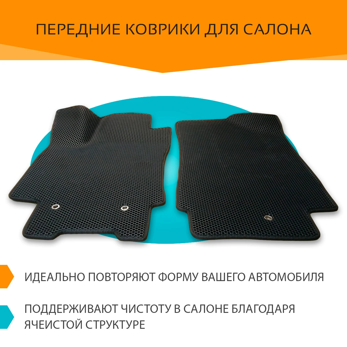 Автоковрики EVA на Хендай Крета I поколение 2016 2021 комплект из 4х ковриков и