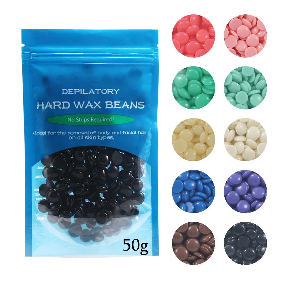 

Top selling 10 flavors 50g/Bag Women Men Depilatory Hot Film Hard Wax Pellet Waxing Bikini No Strip Hair Removal Bean TSLM2