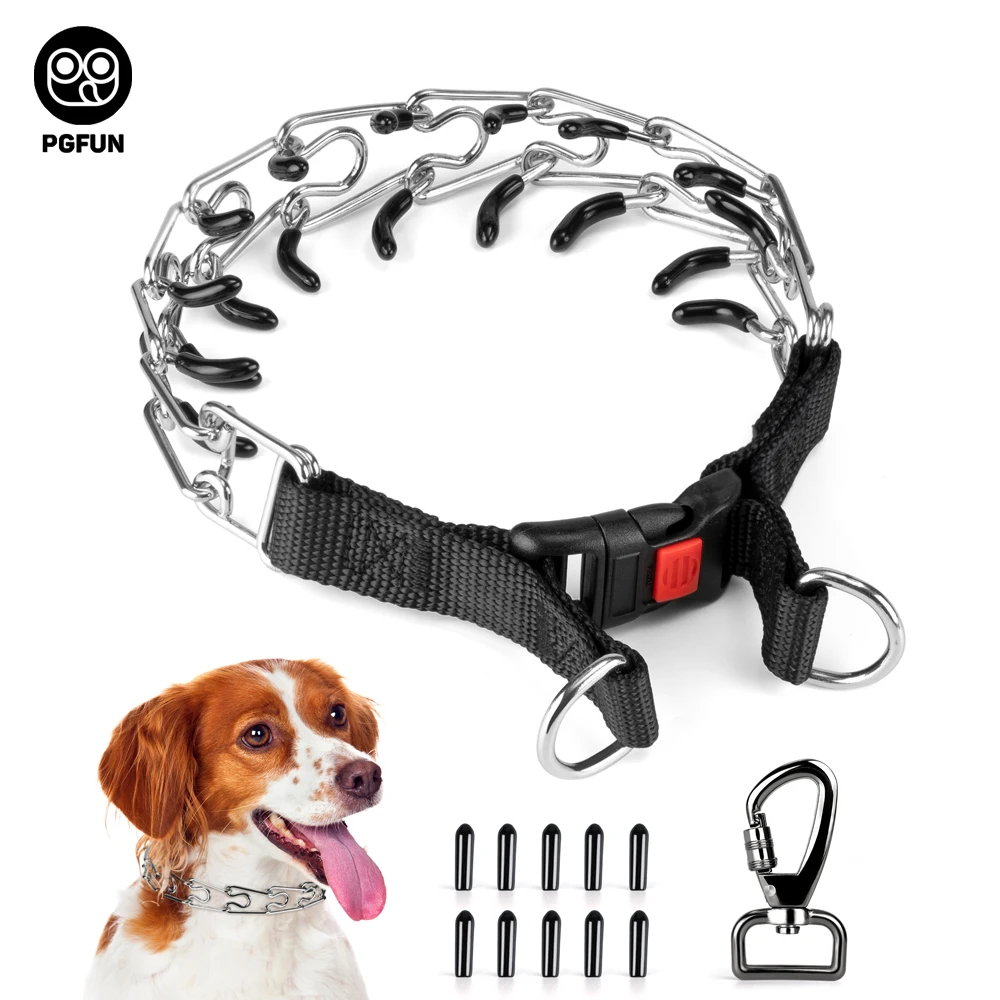 

Stainless Steel Dog Training Collar With Comfort Rubber Tips Safe Adjustable Detachable Stainless Steel Pet Training Supplies