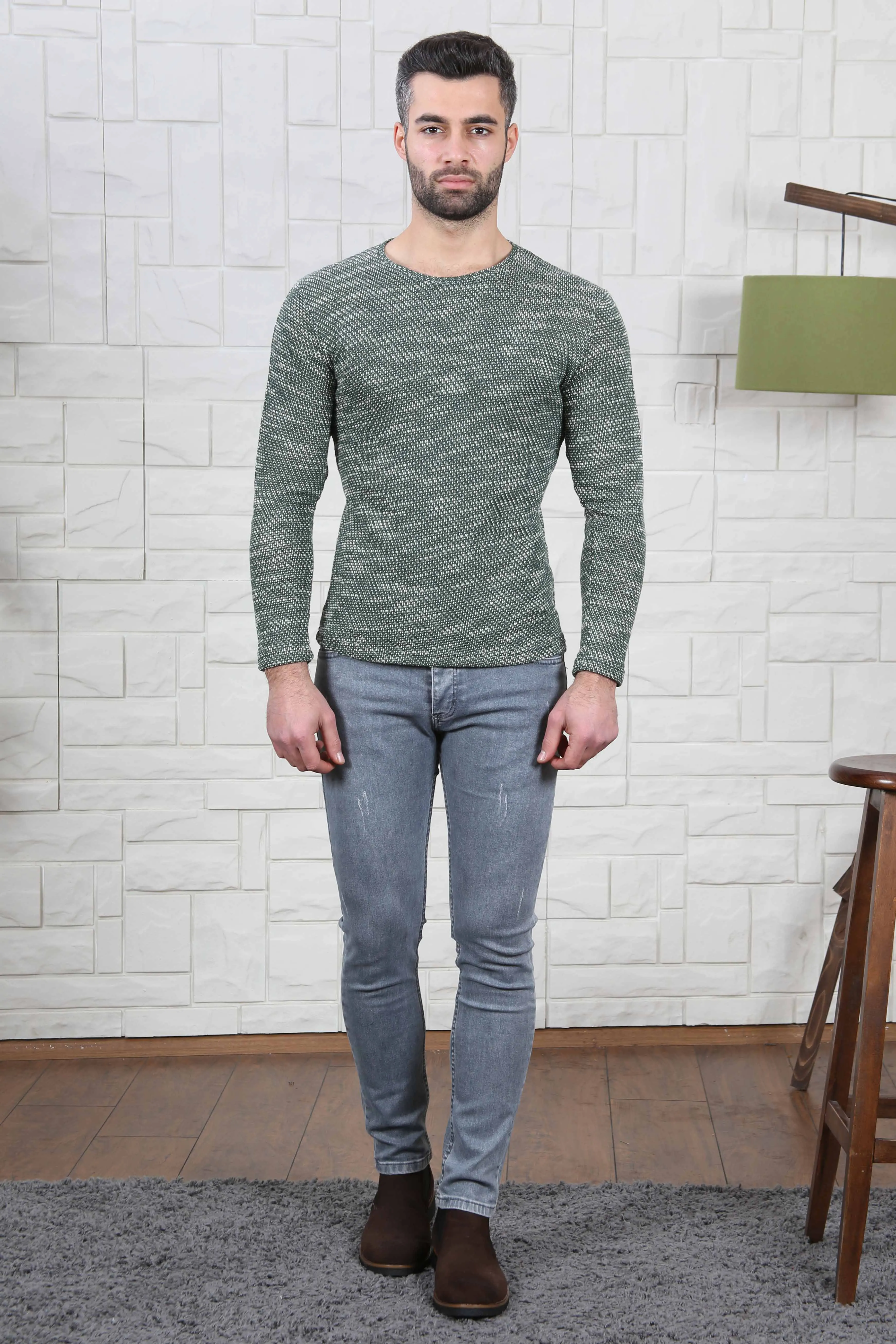 

Men Clothing Slim Casual T-shirt Men Mens Trendy Clothing 2021 Triko Warm Full Size Turkish Hihg Quality Cool Winter Green Blue