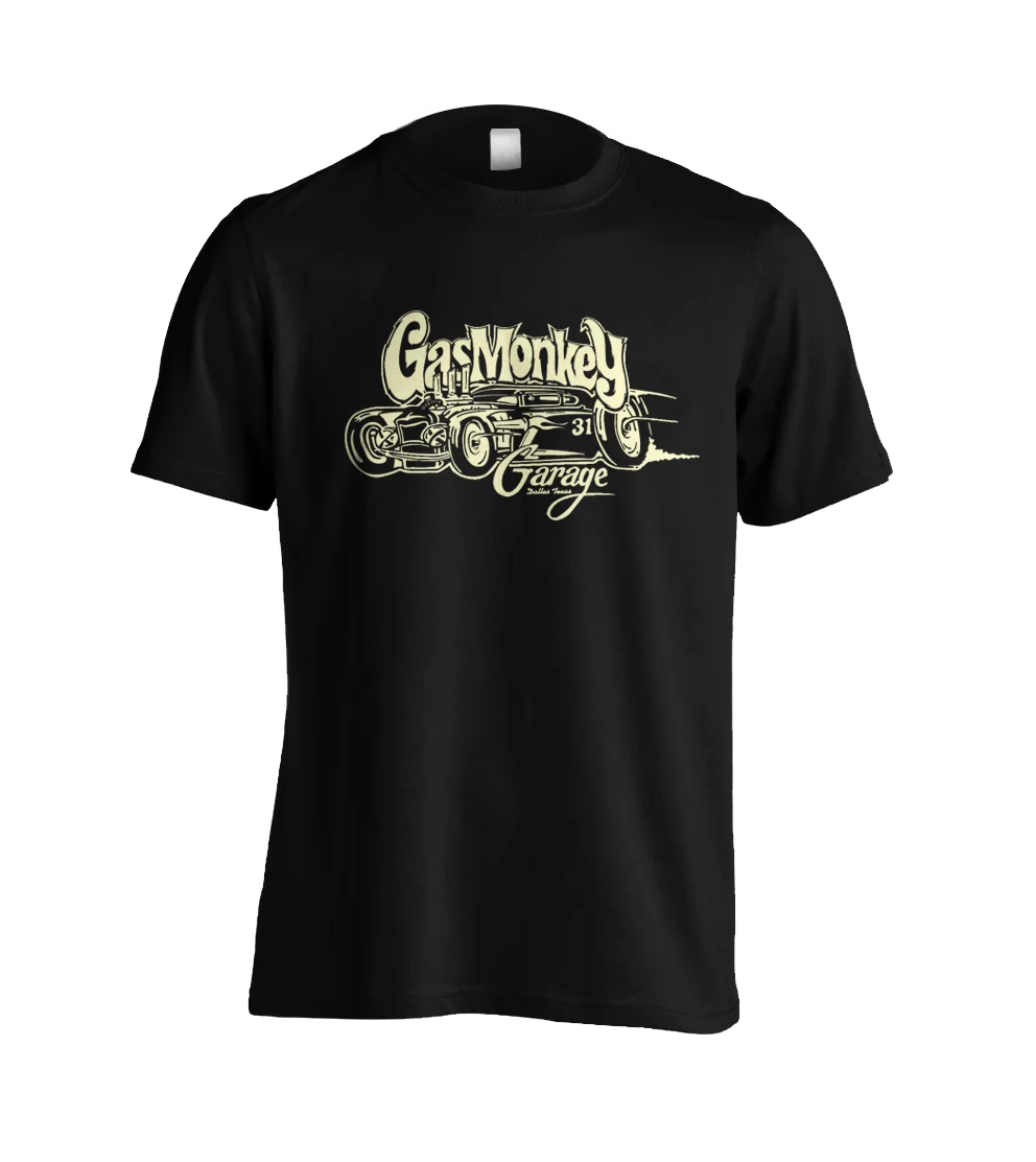 Custom GAS MONKEY Logo T-shirt worn effect cotton man summer motorcycle Motor Garage cars short sleeve TV series | Мужская одежда