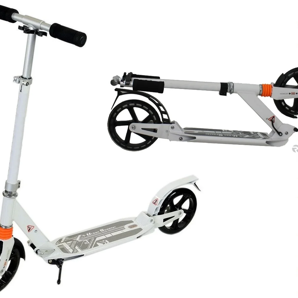 Самокат Urban Scooter City Sport с двумя амортизаторами 200мм (белый) Городские
