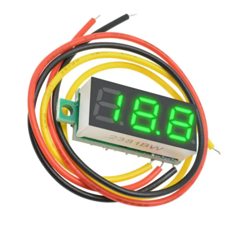 Digital Mini DC Voltmeter 0-100V Green Цифровой мини-вольтметр 0...100В 3-разрядный зеленый дисплей