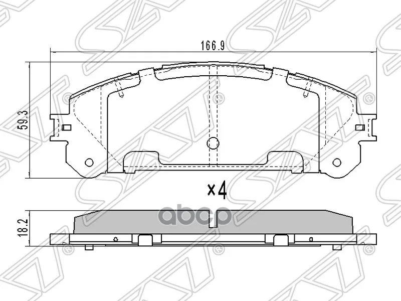 Колодки Тормозные Перед Lexus Rx350/450 08-/Highlander 13- Sat арт. ST-04465-48150 |
